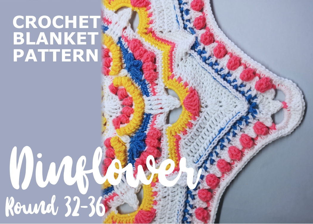 You are currently viewing Crochet blanket Dinflower / Round 32-36