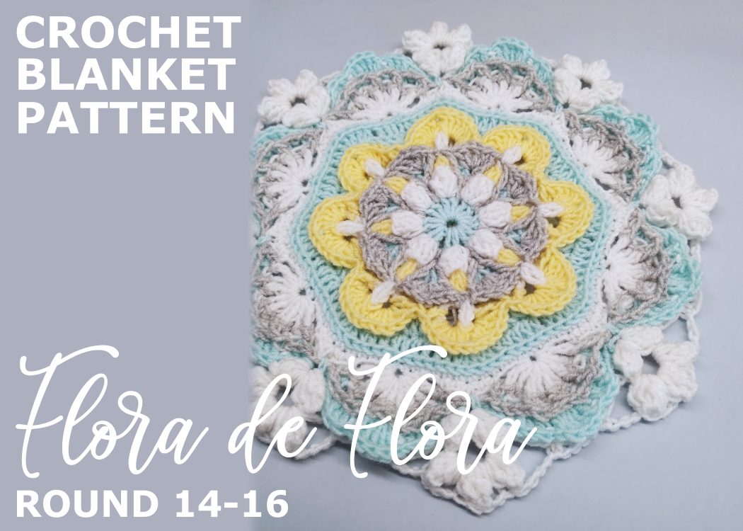 You are currently viewing Crochet Throw Blanket Flora de Flora / Round 14-16