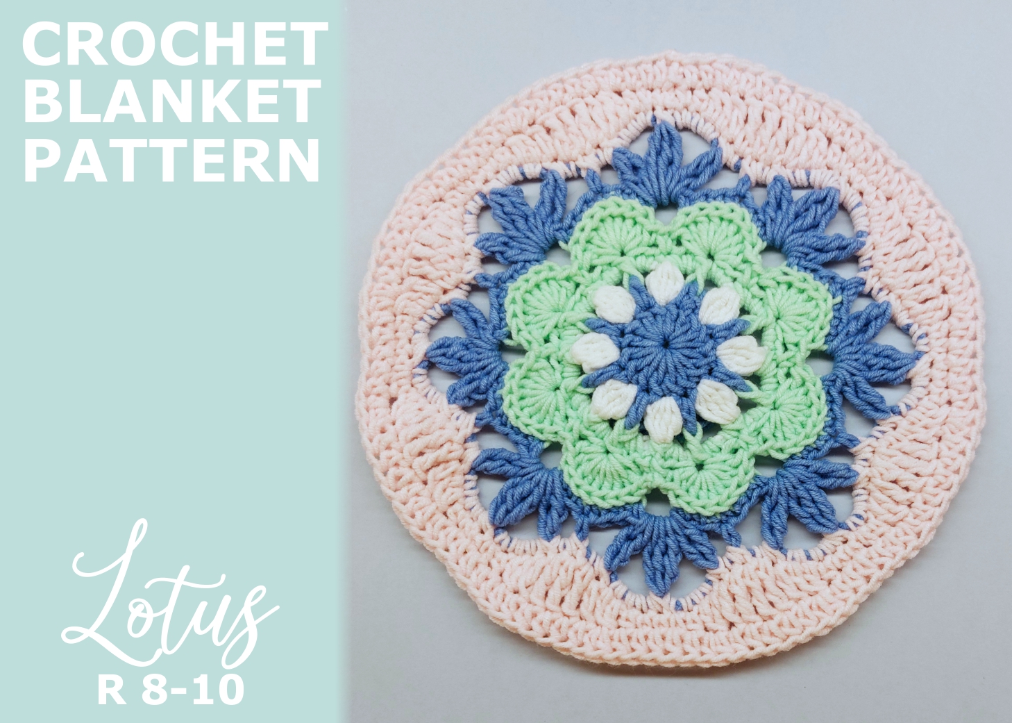 You are currently viewing Crochet Blanket Lotus / Rounds 8-10